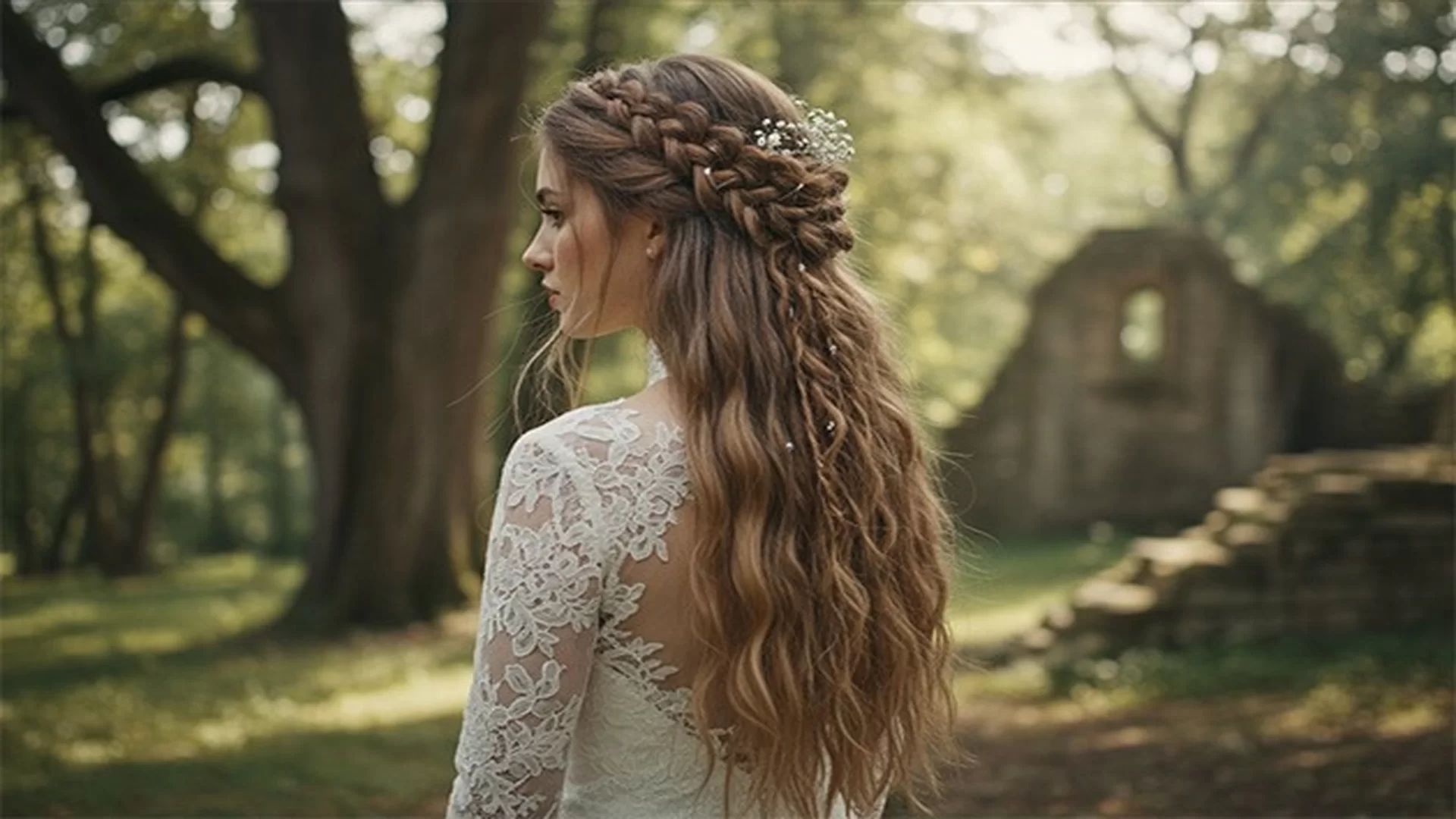 Dağınık Updo Örgülü Uzun Saç Modelleri