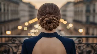 Örgülü Topuz Saç Modeli
