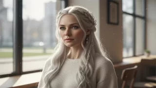 Sarı Beyaz Uzun Saç Modeli