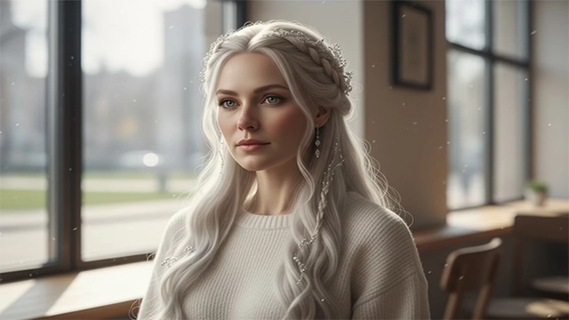 Sarı Beyaz Uzun Saç Modeli