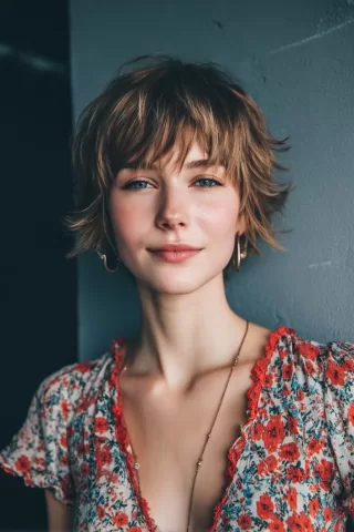 Kısa Mini Shag Saç Modeli