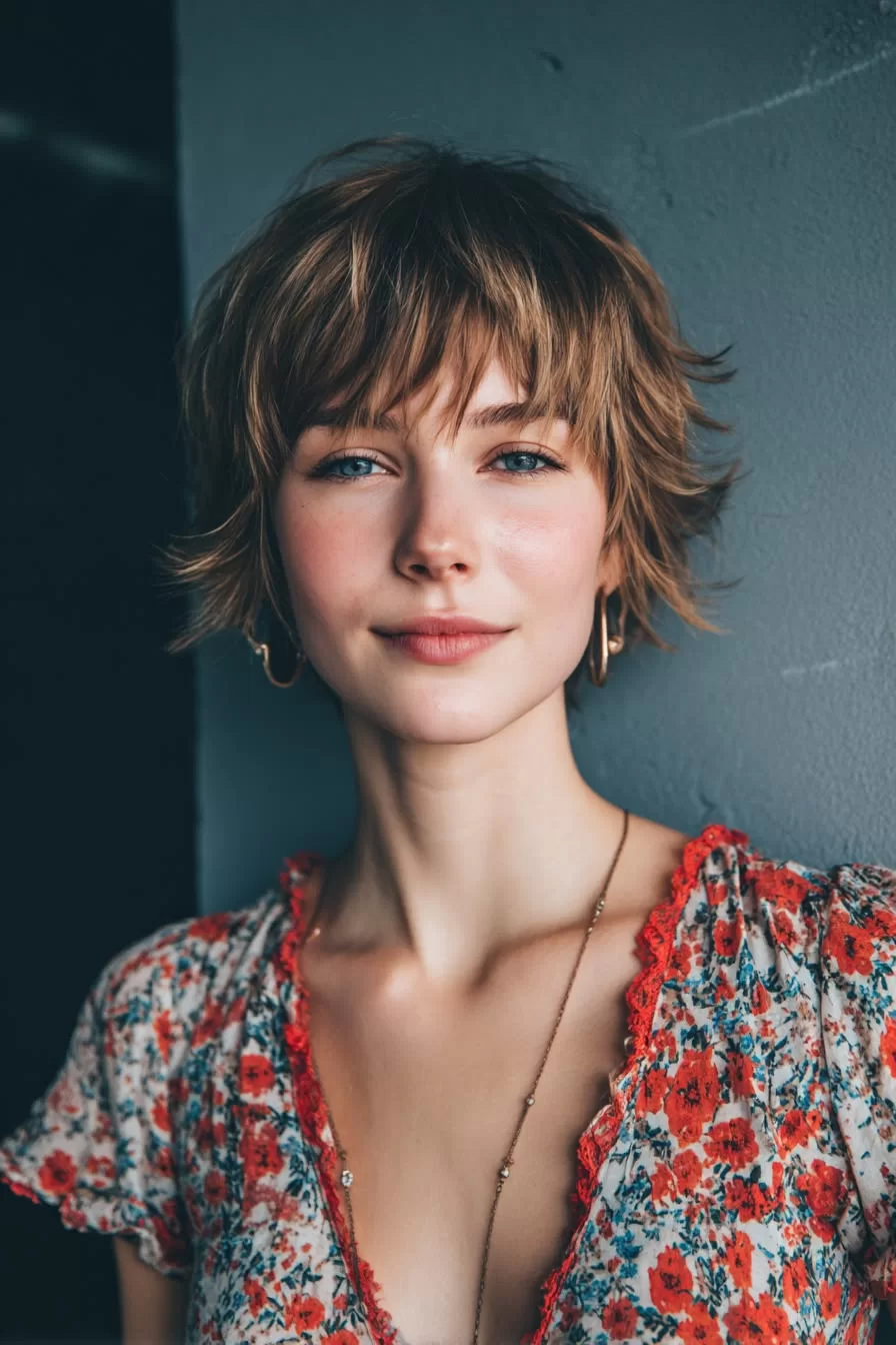 Kısa Mini Shag Saç Modeli