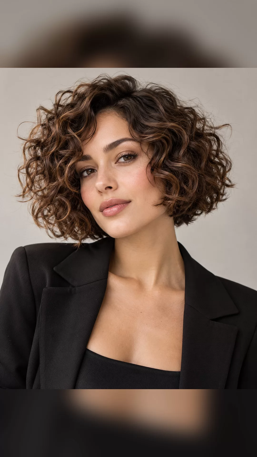 Kıvırcık Kısa Bob Saç Kesimi Modeli